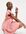 ASOS DESIGN Tall – Gestuftes Hängerkleid in Rosé mit Rüschenärmeln-Rosa