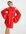 – Ausgestelltes Minikleid in Rot mit Bindedetail