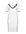 Jersey jurk met contrastbies en contrastbies wit