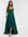 Exclusive prom midi high low with corset detail in forest green