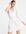 Ruched elastic skater mini dress in ivory-White