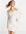 Cold shoulder drape satin mini dress in winter white