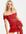 Exclusive bardot bow mini dress in red