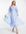 Blouson sleeve midi dress in organza check in pale blue