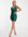 Slinky cowl neck dress with chain detail in emerald-Green
