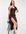 ASOS DESIGN Tall one shoulder seamed bust midi dress with high leg split in aubergine-Multi
