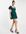 Mini baby doll dress with backless ties in emerald 3D lace-Green