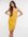 Bodycon midi dress with side split in golden yellow