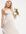 Bridesmaid satin one shoulder long sleeve maxi dress in mink-Pink