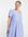 Short sleeve linen smock dress in powder blue