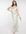 Bridesmaid cold shoulder cowl neck maxi dress in ivory based floral-Multi
