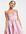 Plunge puffball mini dress in cosmetic pink