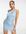 One split shoulder mini dress in blue
