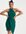 Ruched dress in emerald green