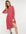 Long sleeve midi smock dress in smudge spot print-Red