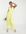 Bridesmaid chiffon wrap maxi dress with hi low hem in lemon yellow