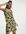 Relaxed mini shift dress in vintage sunflower print-Navy