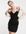 Star jacquard mini slip dress in black