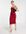 Cami cowl bodycon midi dress in dark cherry-Red