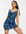 Slip mini dress in blue retro wave print