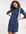 Sanna long sleeve denim mini dress in medium blue wash-Navy