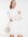 Sequin balloon sleeve mini dress in white