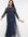Bridesmaid long sleeve maxi tulle dress with tonal delicate sequins in navy