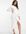 Exclusive plunge front ruched detail maxi dress in white
