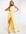 Chiffon maxi dress with wrap skirt in lemon-Yellow