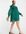 ASOS DESIGN Maternity shirred smock mini dress with lace inserts in bottle green