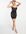 Club L premium sequin 90's cami strap mini dress with embellished trim detail in black