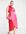 Colour block satin wrap midi dress in red and pink-Multi