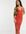 Exclusive bodycon midi dress with front split in warm red-Brown