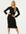 Exclusive long sleeve button detail midi dress in black