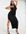 Bandeau maxi dress with waist tie in black