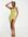 Double layered strapless slinky thigh split mini dress in palm green
