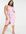 One shoulder drape ruffle corset detail midi dress in lilac pink