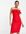 Strapless frill bodycon dress in red