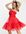 Mini cami A line dress in bright red