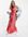 Bandana print midi dress in red