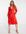 Exclusive plunge tie front midi dress in red