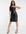 Pu bodycon dress with thin straps in black