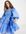Dream organza mini dress with ruffles in blue