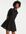 Button front smock mini poplin dress in black