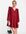 Frill shoulder long sleeve mini dress in red