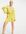 ASOS DESIGN Petite bias cut drape mini dress with button detail in chartreuse-Yellow