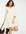 Lace trim smock dress in cream-White