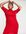 High neck half sleeve midi dress in red