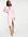 Oversized sleeve plunge midi dress in pink
