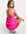 Satin strappy back mini dress in hot pink